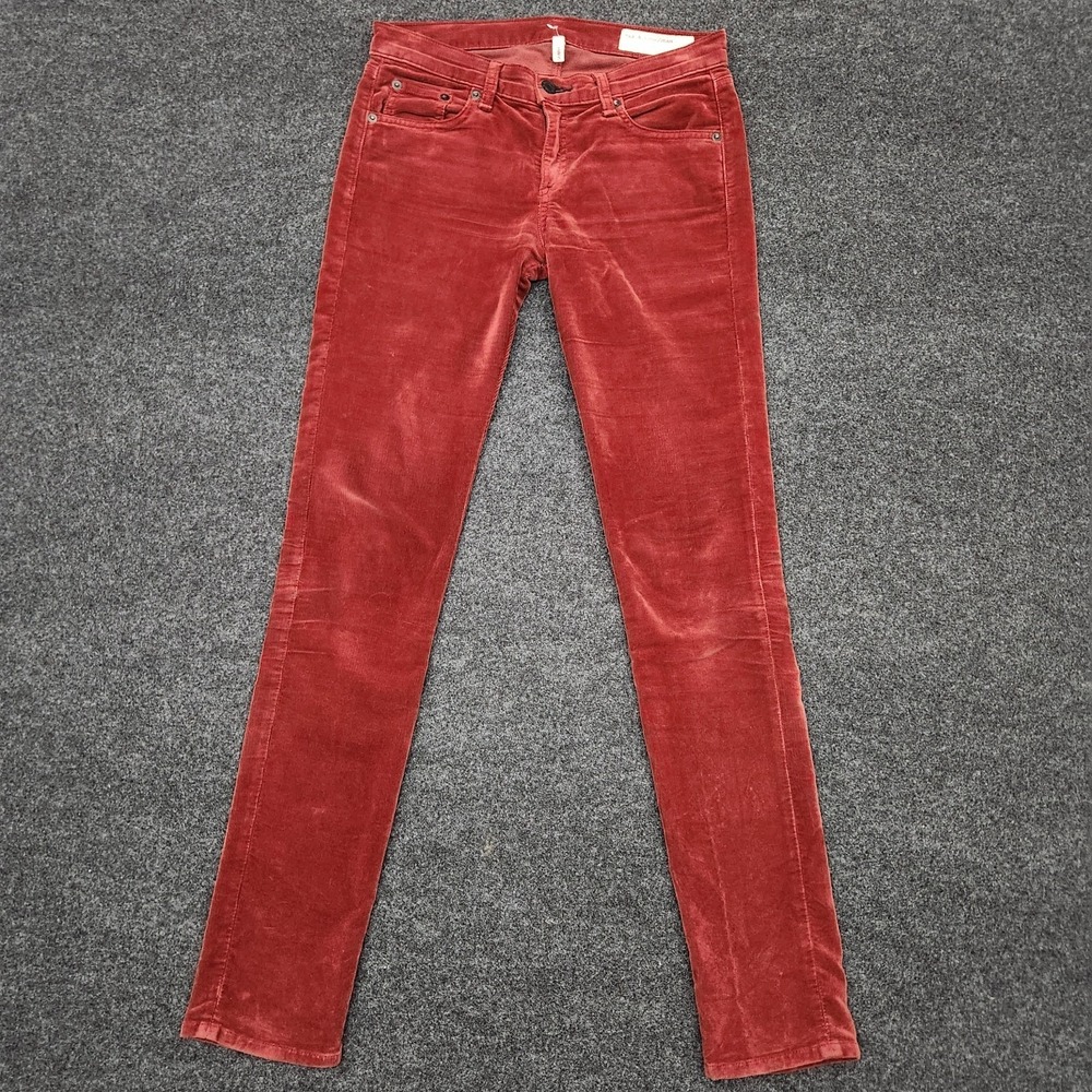 Rag & Bone Womens 26 Rusty‎ Red Corduroy Pants Jean Retro Revival Academia